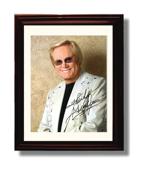 George Jones - Classic Country Portrait White Jacket Music Wall Art 8x10 Beveled Frame wall art print – Music decor