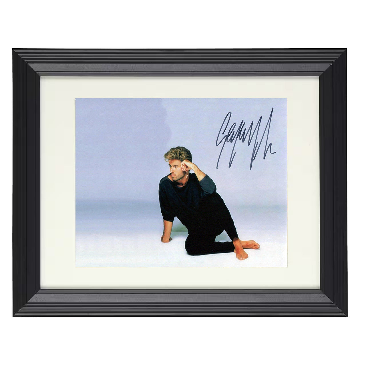 George Michael – 80s Pop Royalty – 8x10 black beveled framed music wall art