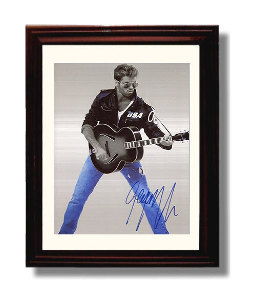 George Michael - Faith in Blue Jeans Music Wall Art 8x10 Beveled Frame wall art print – Music decor