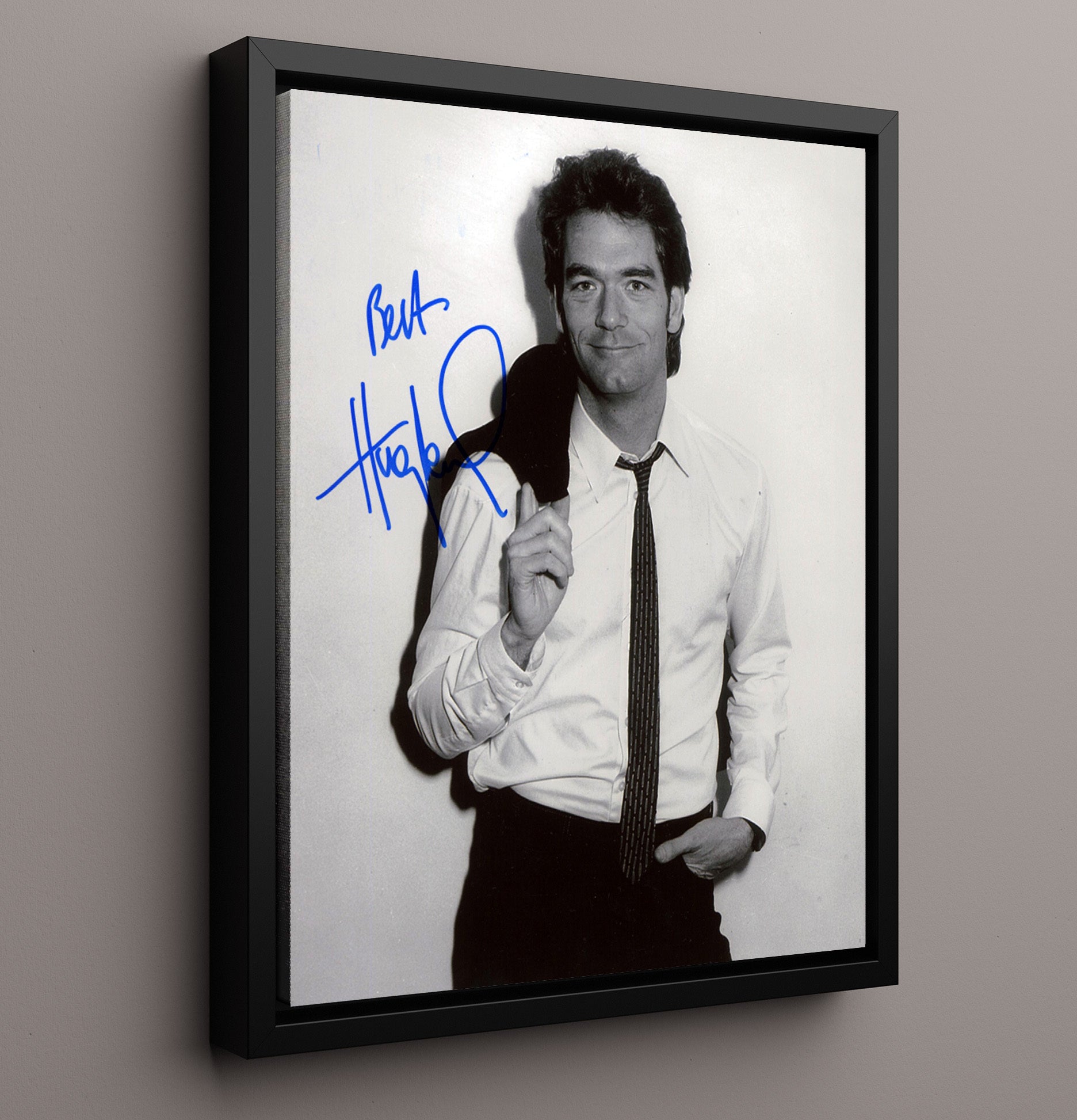 Huey Lewis - Studio Portrait Shirt and Tie Music Wall Art 16x20 Framed Canvas wall art print – Music decor