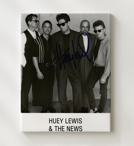Huey Lewis and the News - Full Band Black-and-White Photo 16x20 Gallery Frame vintage music wall art
