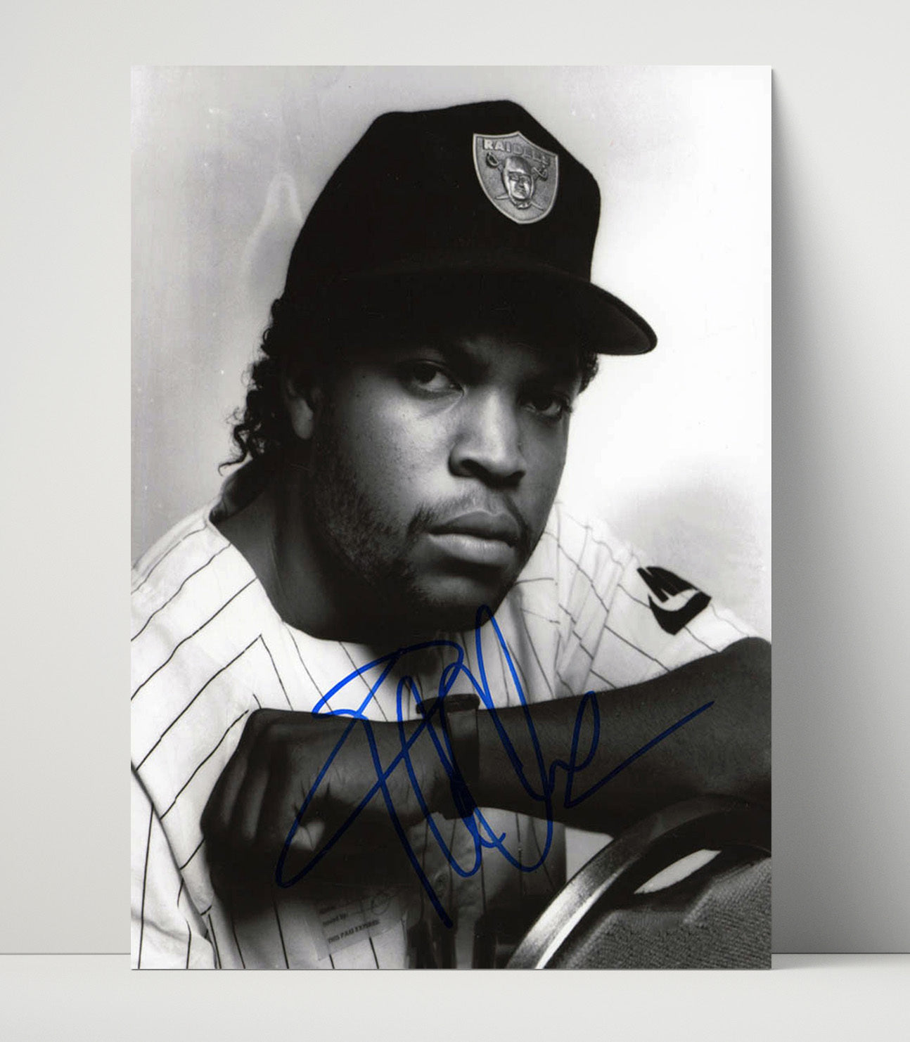 Ice Cube - Raiders Cap Black and White Portrait Music Wall Art 16x20 Unframed Print wall art print – Music decor