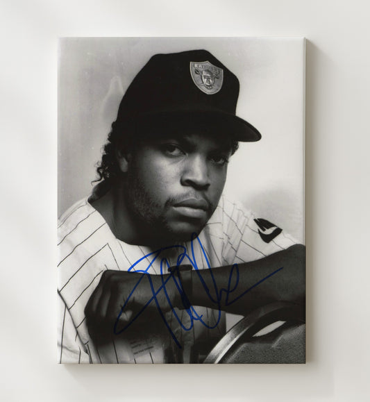 Ice Cube - Raiders Cap Black-and-White Photo 16x20 Gallery Frame vintage music wall art