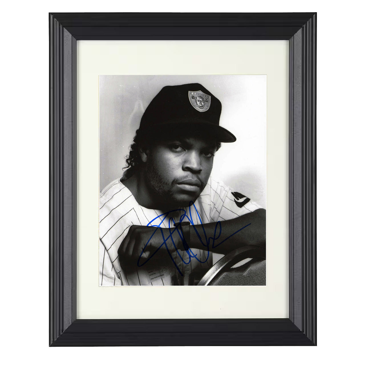 Ice Cube – Raiders Cap Image – 8x10 black beveled framed music wall art