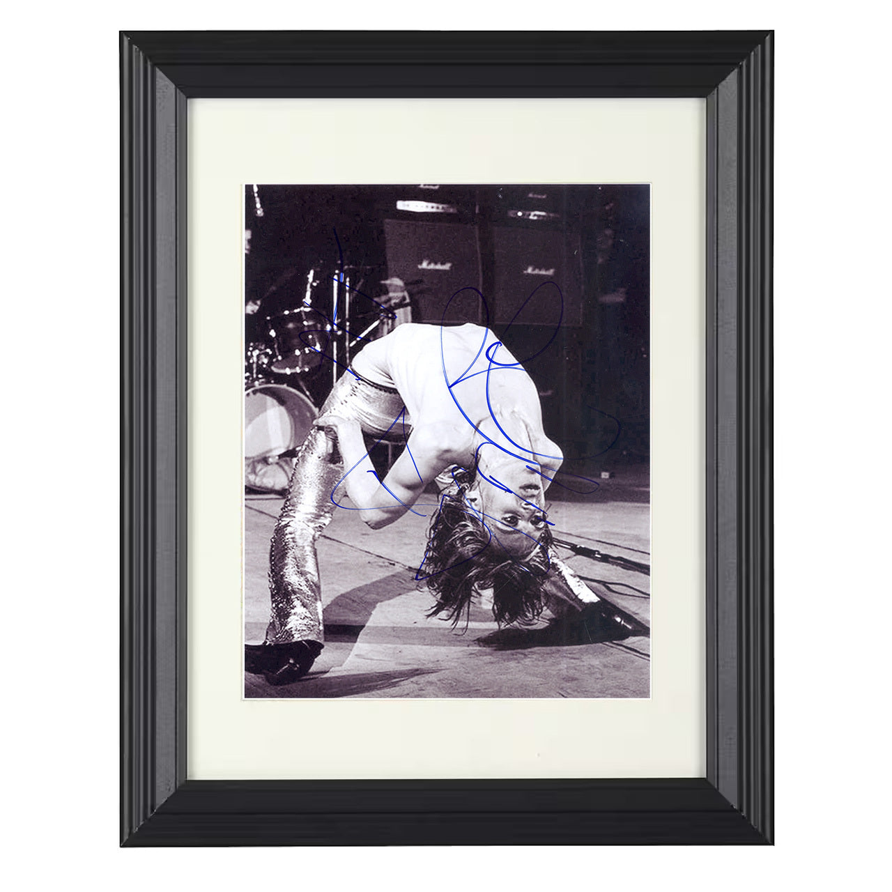 Iggy Pop – Live Stage Backbend Performance Image – 8x10 black beveled framed music wall art