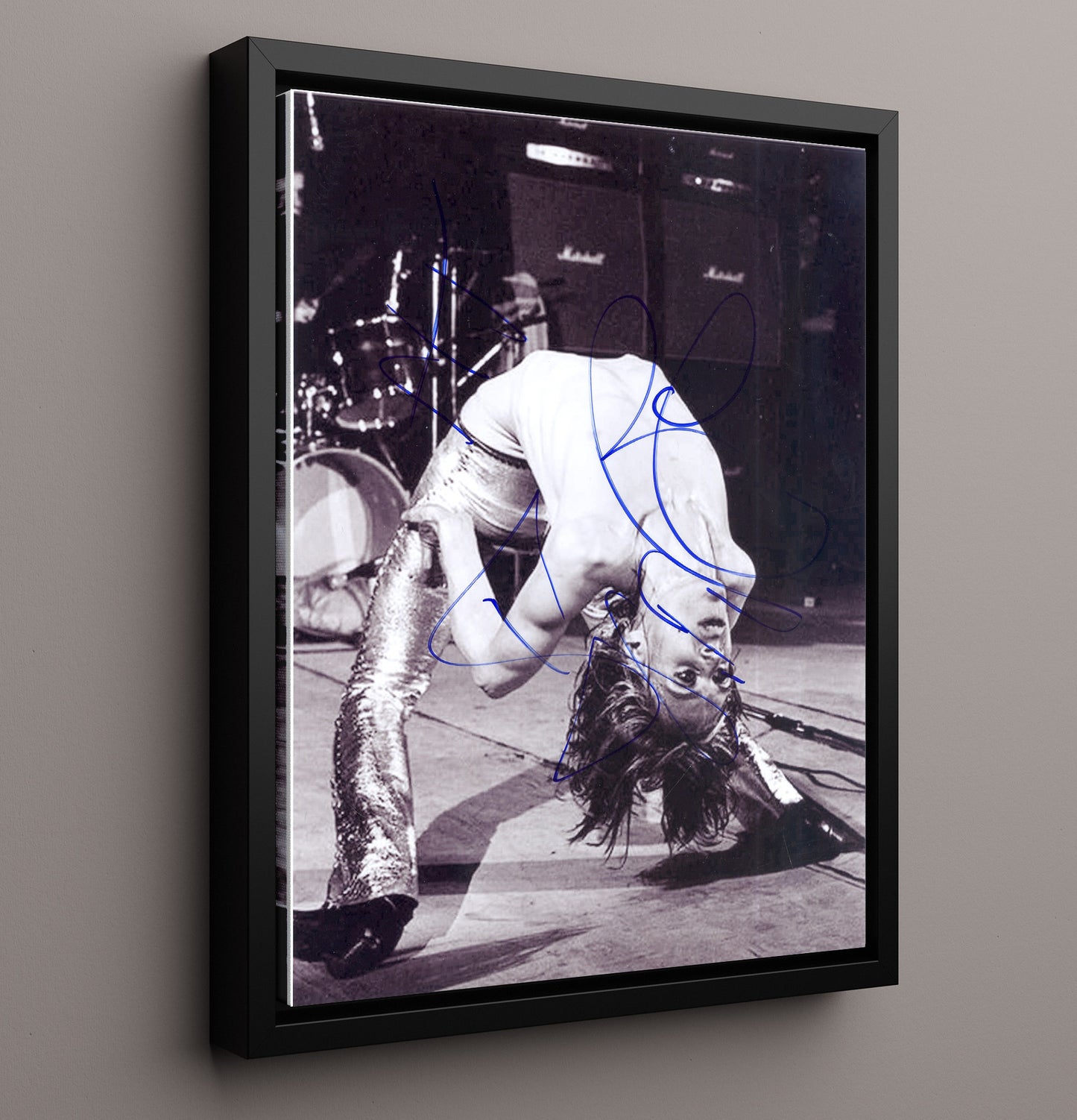 Iggy Pop - Live Stage Backbend Performance Portrait - Vintage Music Wall Art - 16x20 Framed Canvas music decor