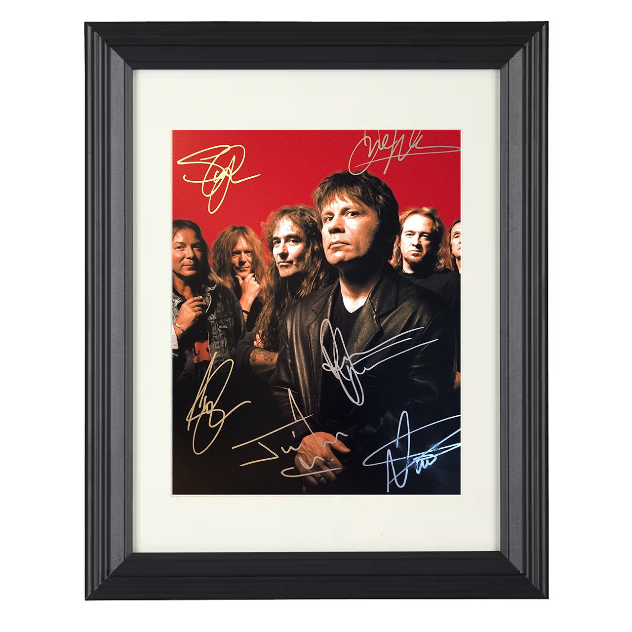 Iron Maiden – Band Promo Image Red Background – 8x10 black beveled framed music wall art