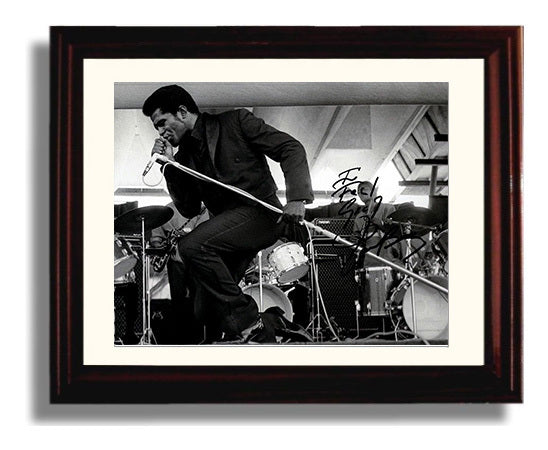 James Brown - Feeling Good on One Knee - Vintage Music Wall Art - 8x10 Beveled Frame music decor