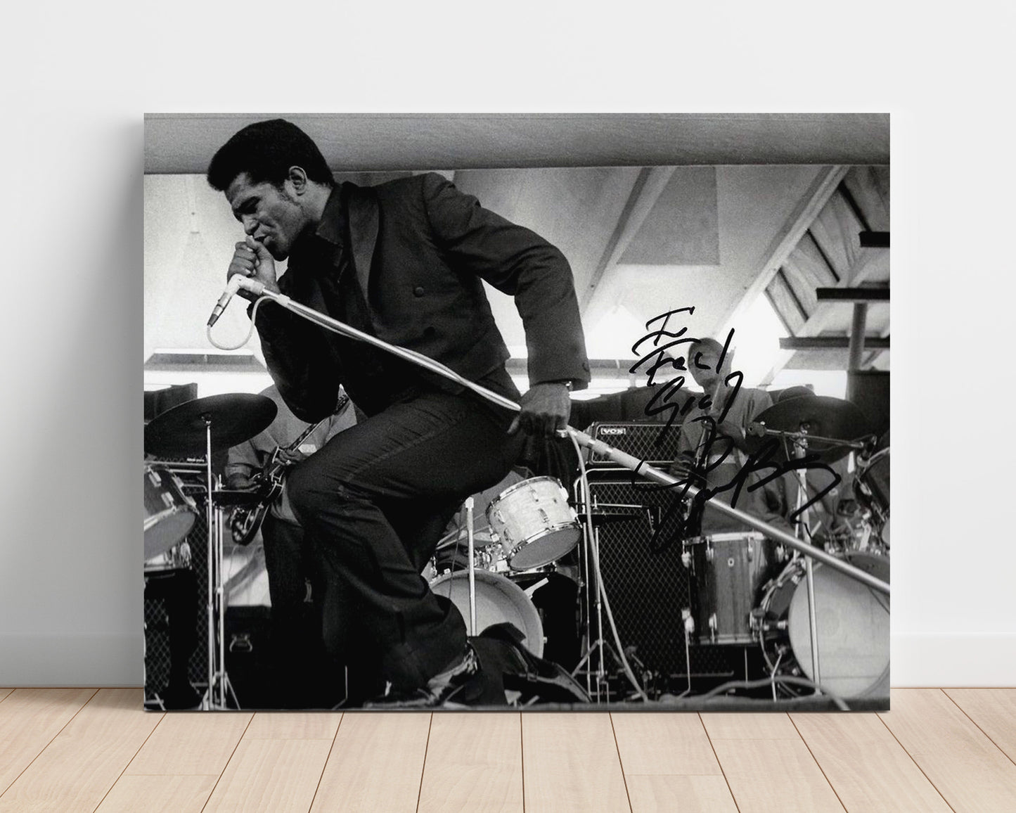 James Brown - Feeling Good on One Knee - Vintage Music Wall Art - 16x20 Unframed Print music decor