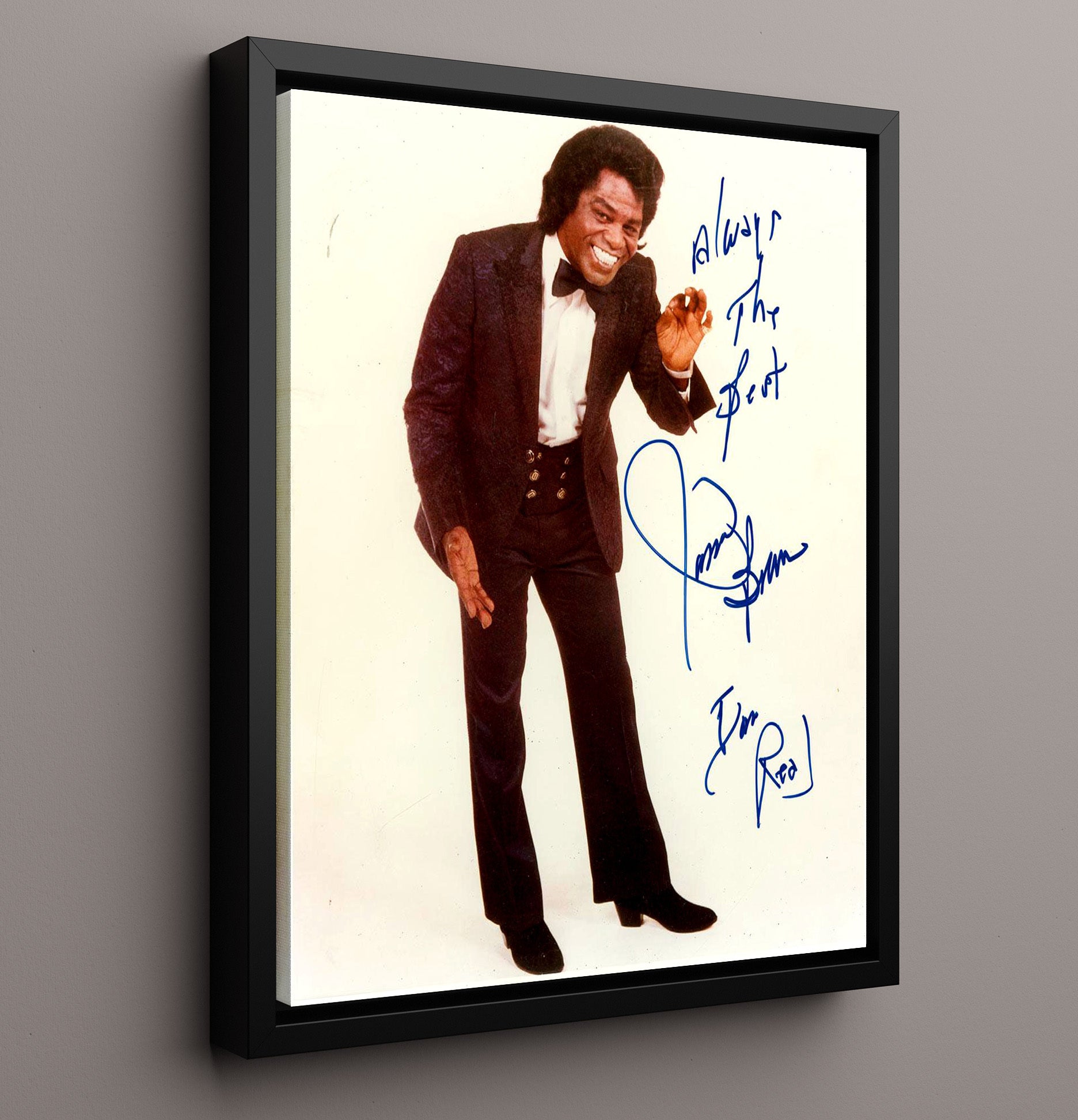 James Brown - the Godfather Groove Music Wall Art 16x20 Framed Canvas wall art print – Music decor