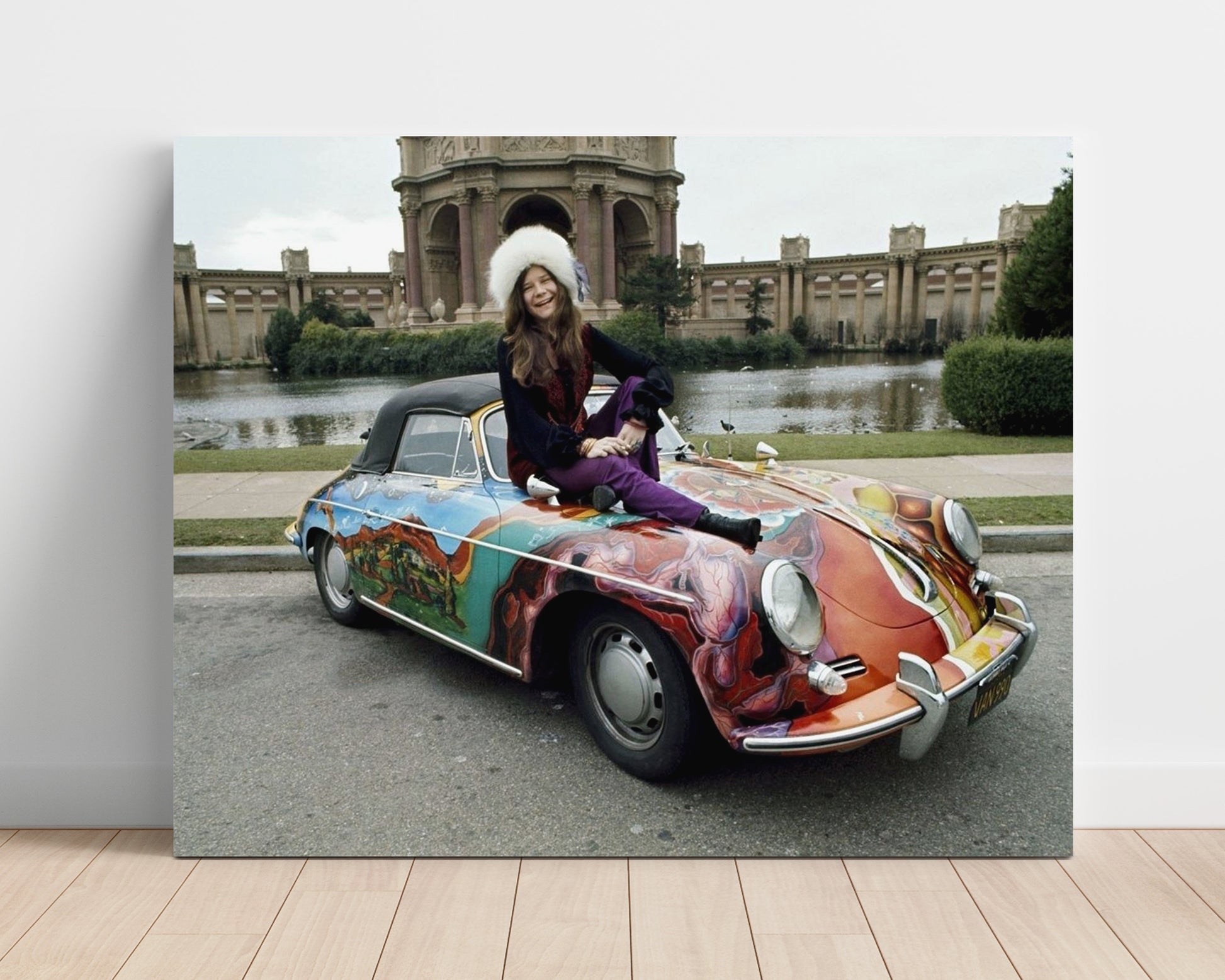 Janis Joplin - Psychedelic Wheels and Free Spirit - Vintage Music Wall Art - 16x20 Unframed Print music decor