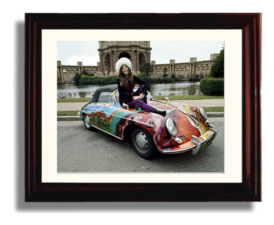 Janis Joplin - Psychedelic Wheels and Free Spirit - Vintage Music Wall Art - 8x10 Beveled Frame music decor
