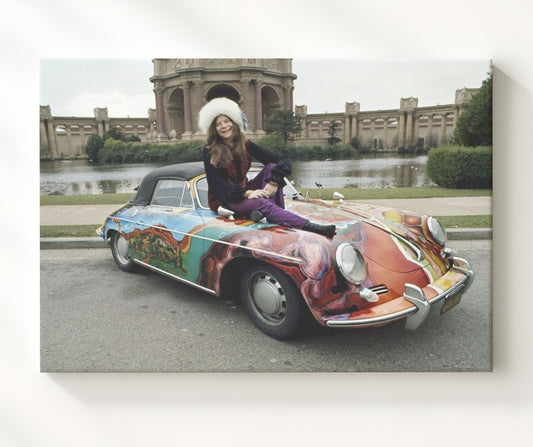 Janis Joplin - Psychedelic Wheels and Free Spirit 16x20 Gallery Frame vintage music wall art