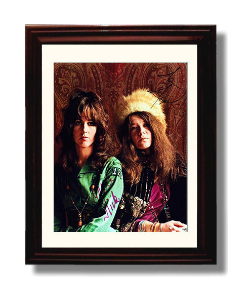 Janis Joplin and Grace Slick - Queens of Psychedelia Music Wall Art 8x10 Beveled Frame wall art print – Music decor