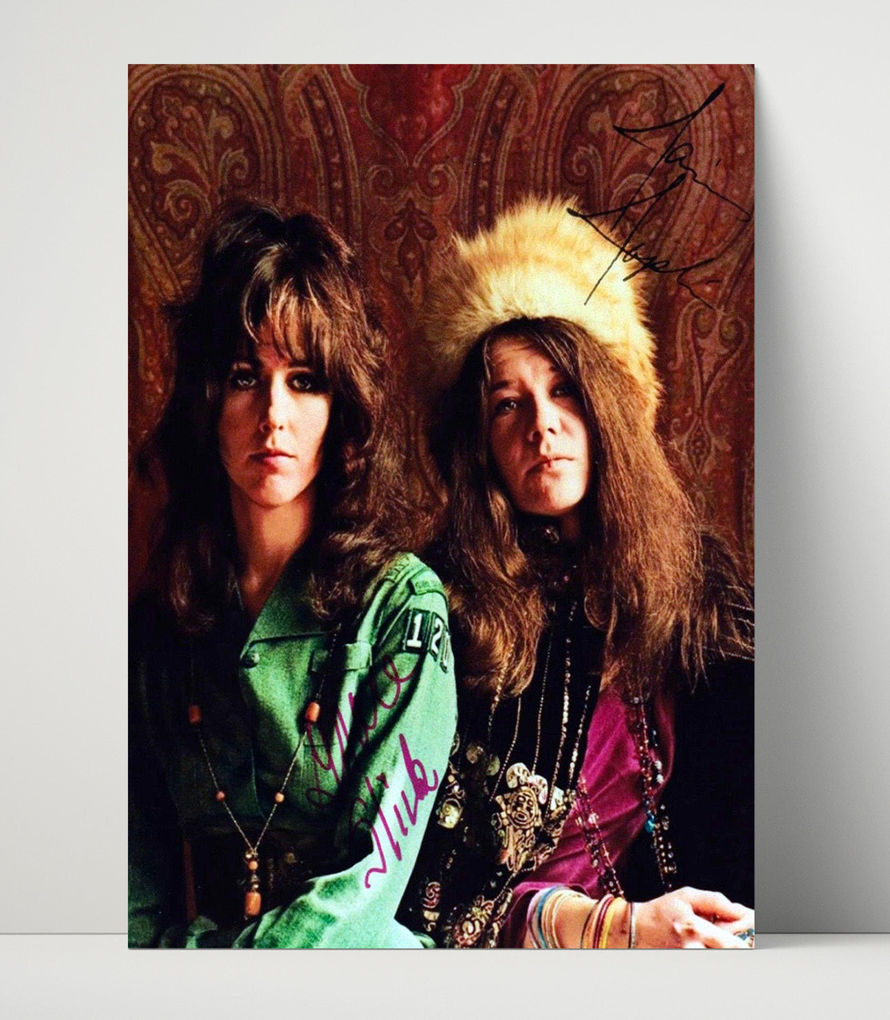 Janis Joplin and Grace Slick - Queens of Psychedelia - Vintage Music Wall Art - 16x20 Unframed Print music decor