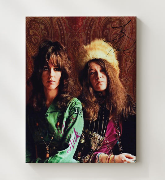 Janis Joplin and Grace Slick - Queens of Psychedelia 16x20 Gallery Frame vintage music wall art