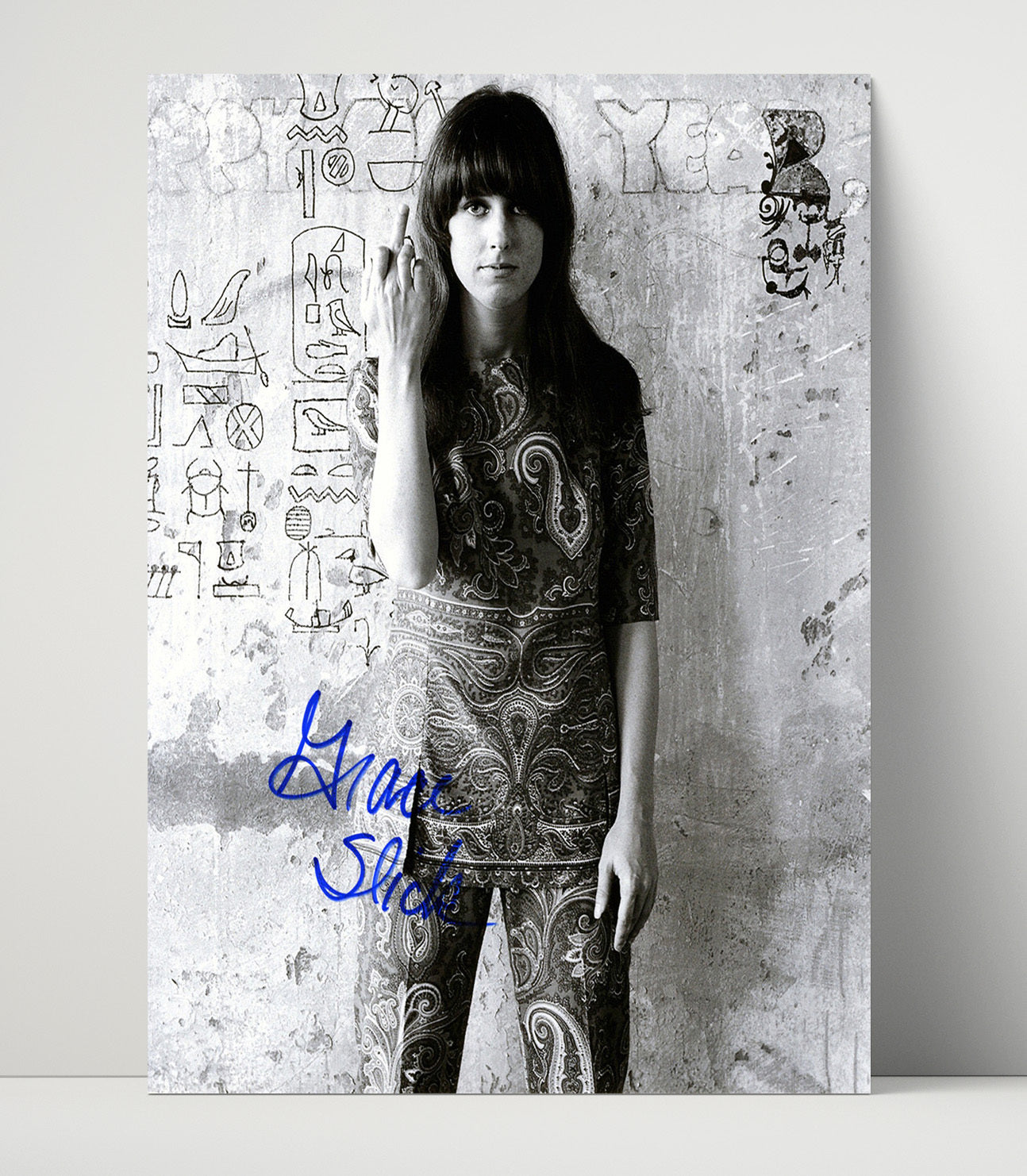 Jefferson Airplane - Grace Slick Paisley Outfit Portrait - Vintage Music Wall Art - 16x20 Unframed Print music decor