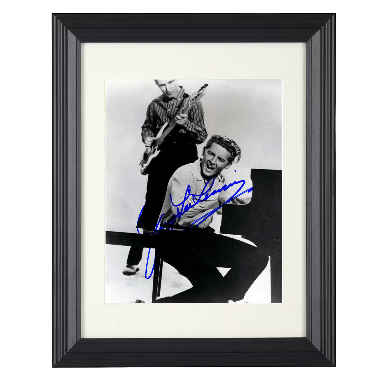 Jerry Lee Lewis – Piano Rock & Roll Performance Image – 8x10 black beveled framed music wall art