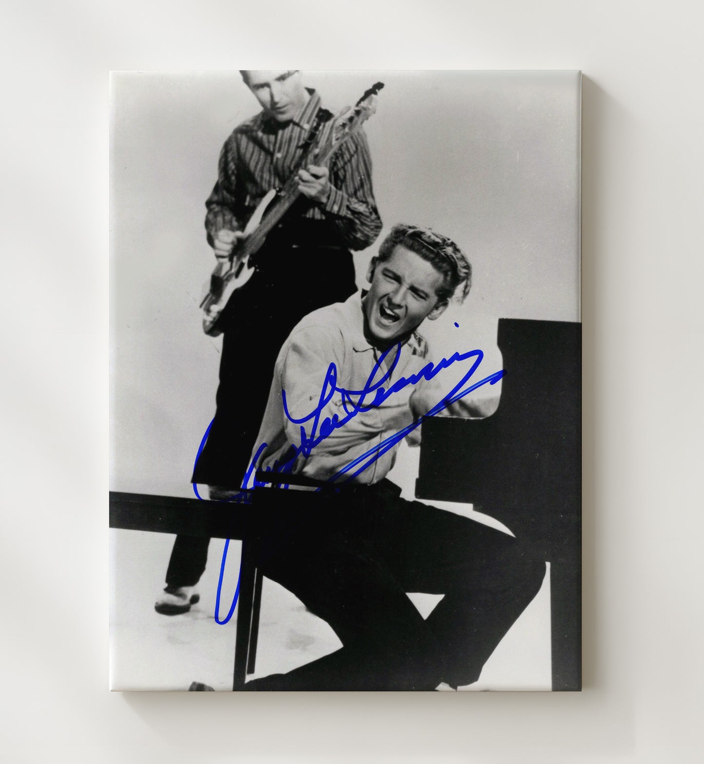 Jerry Lee Lewis - Piano Rock And Roll Performance Black And White - Vintage Music Wall Art - 20x24 Canvas music decor