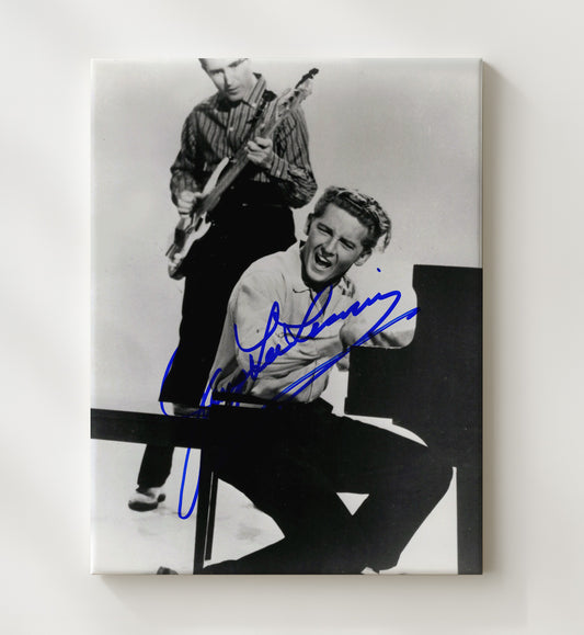 Jerry Lee Lewis - Piano Rock And Roll Performance Black-and-White 16x20 Gallery Frame vintage music wall art