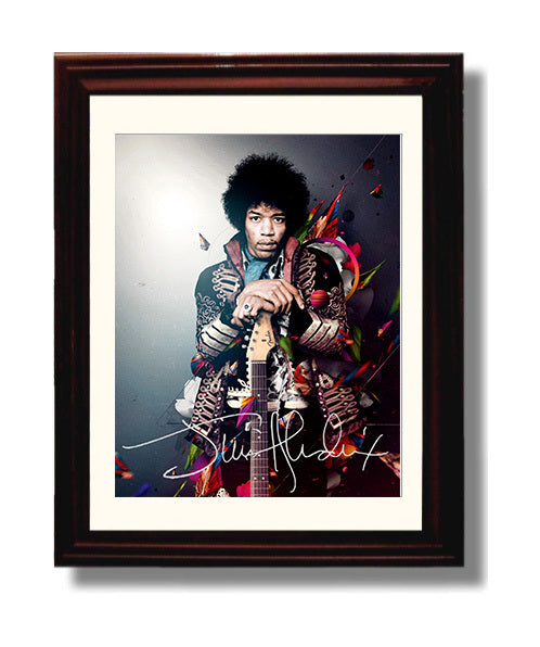 Jimi Hendrix - Colorful Cosmic Gaze Music Wall Art 8x10 Beveled Frame wall art print – Music decor