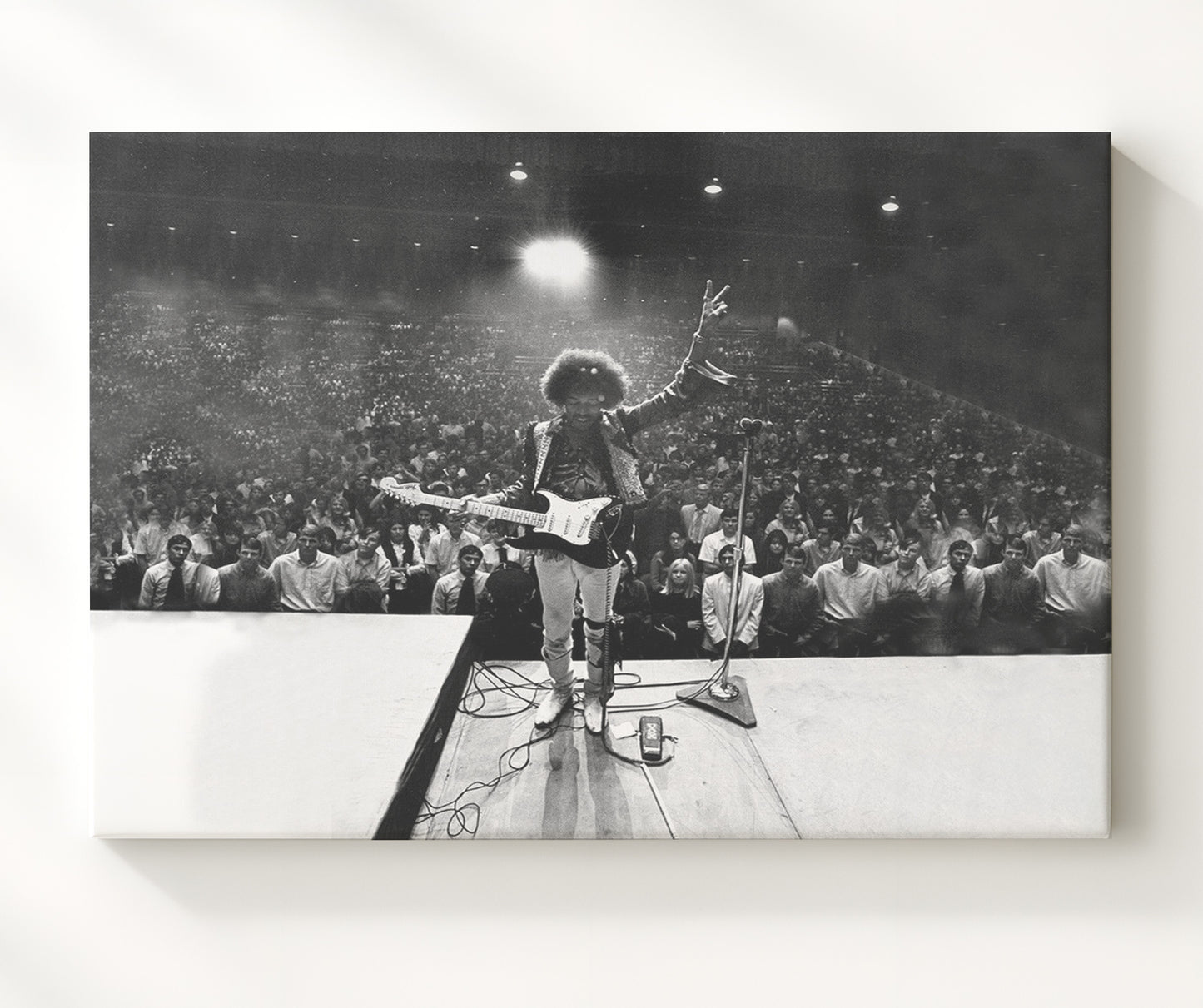 Jimi Hendrix - Peace Sign and Electric Magic - Vintage Music Wall Art - 20x24 Canvas music decor