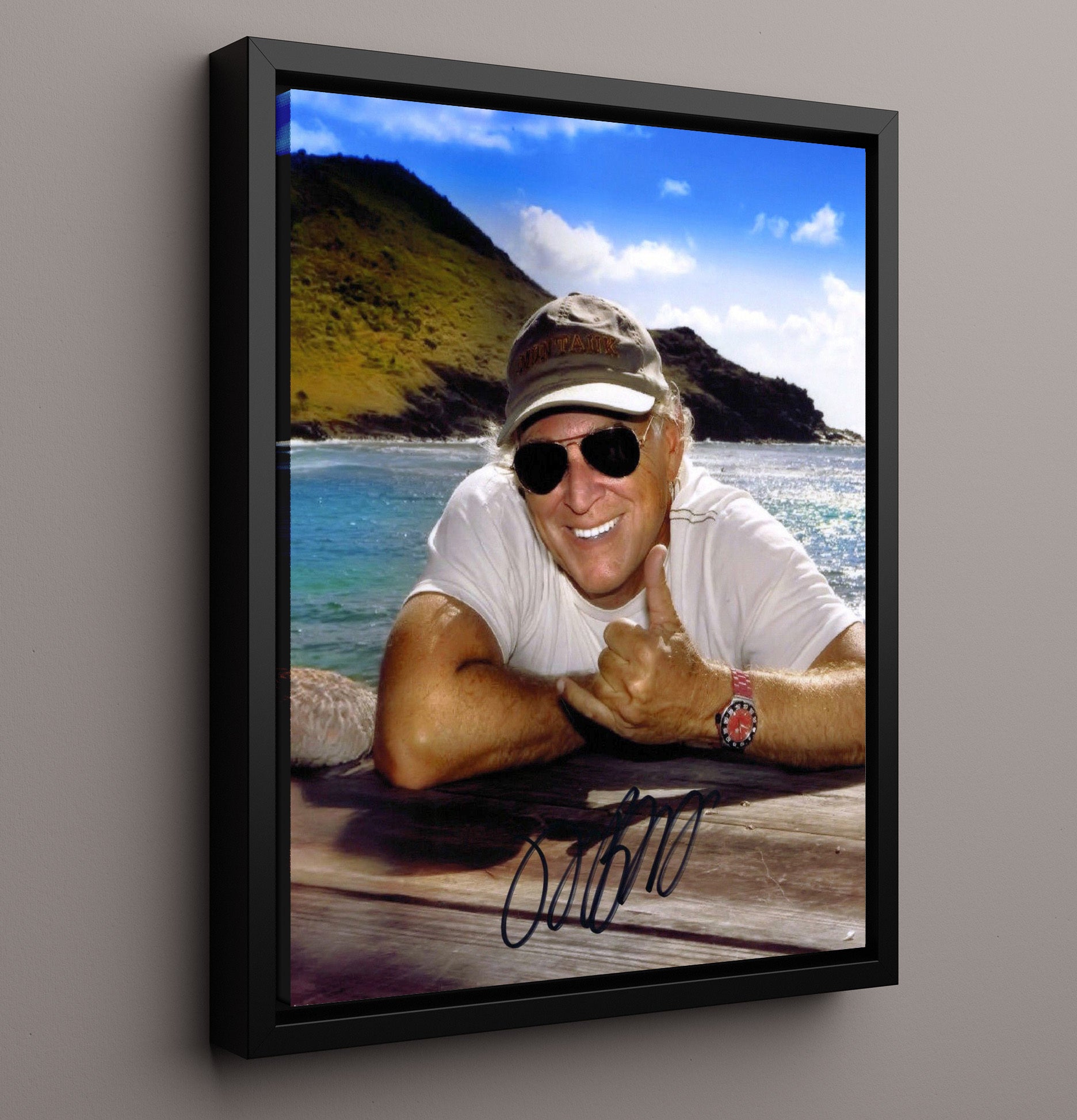 Jimmy Buffett - Island Time Forever Music Wall Art 16x20 Framed Canvas wall art print – Music decor