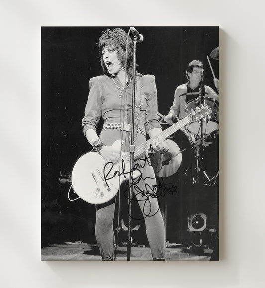 Joan Jett - Live Stage Guitar Performance Black-and-White 16x20 Gallery Frame vintage music wall art