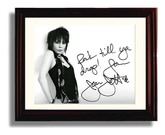 Joan Jett - Rock til Ya Drop Attitude - Vintage Music Wall Art - 8x10 Beveled Frame music decor