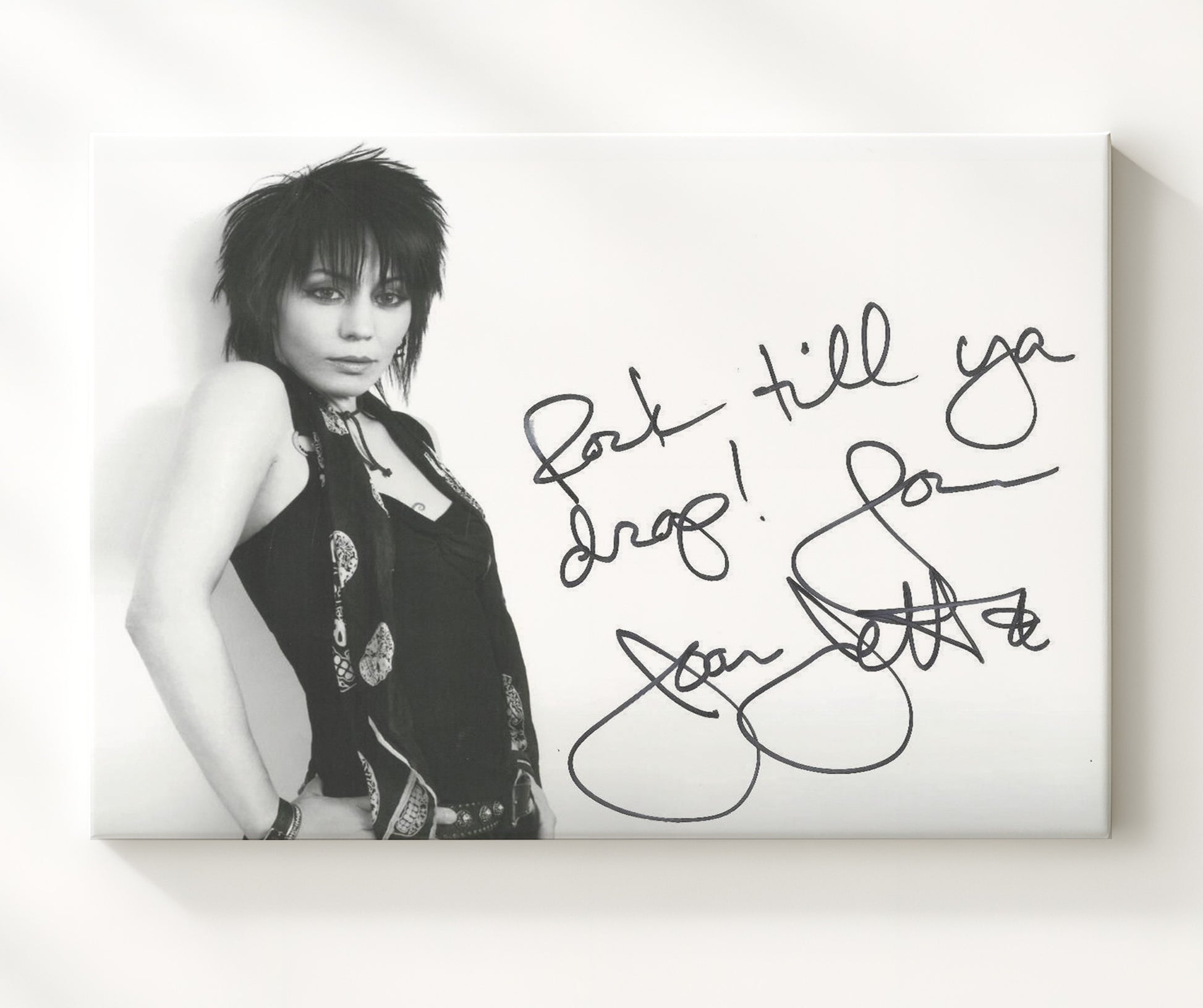 Joan Jett - Rock til Ya Drop Attitude - Vintage Music Wall Art - 20x24 Canvas music decor