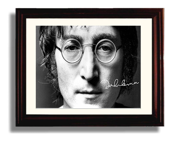 John Lennon - Imagine Era Visionary - Vintage Music Wall Art - 8x10 Beveled Frame music decor