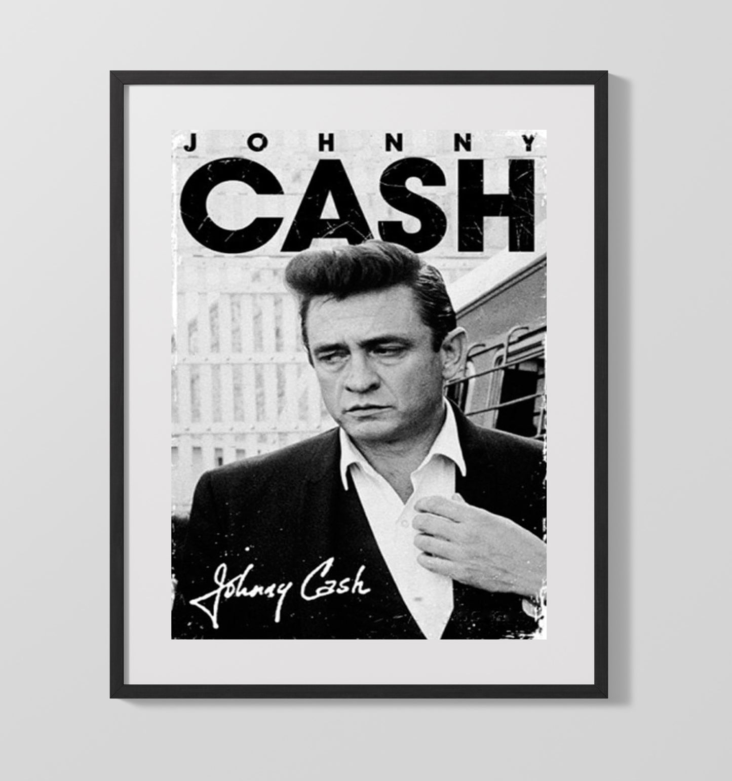 Johnny Cash - Cash Album Cover Portrait Music Wall Art 16x20 Gallery Frame wall art print – Music decor