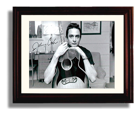 Johnny Cash - Man in Black Legacy - Vintage Music Wall Art - 8x10 Beveled Frame music decor