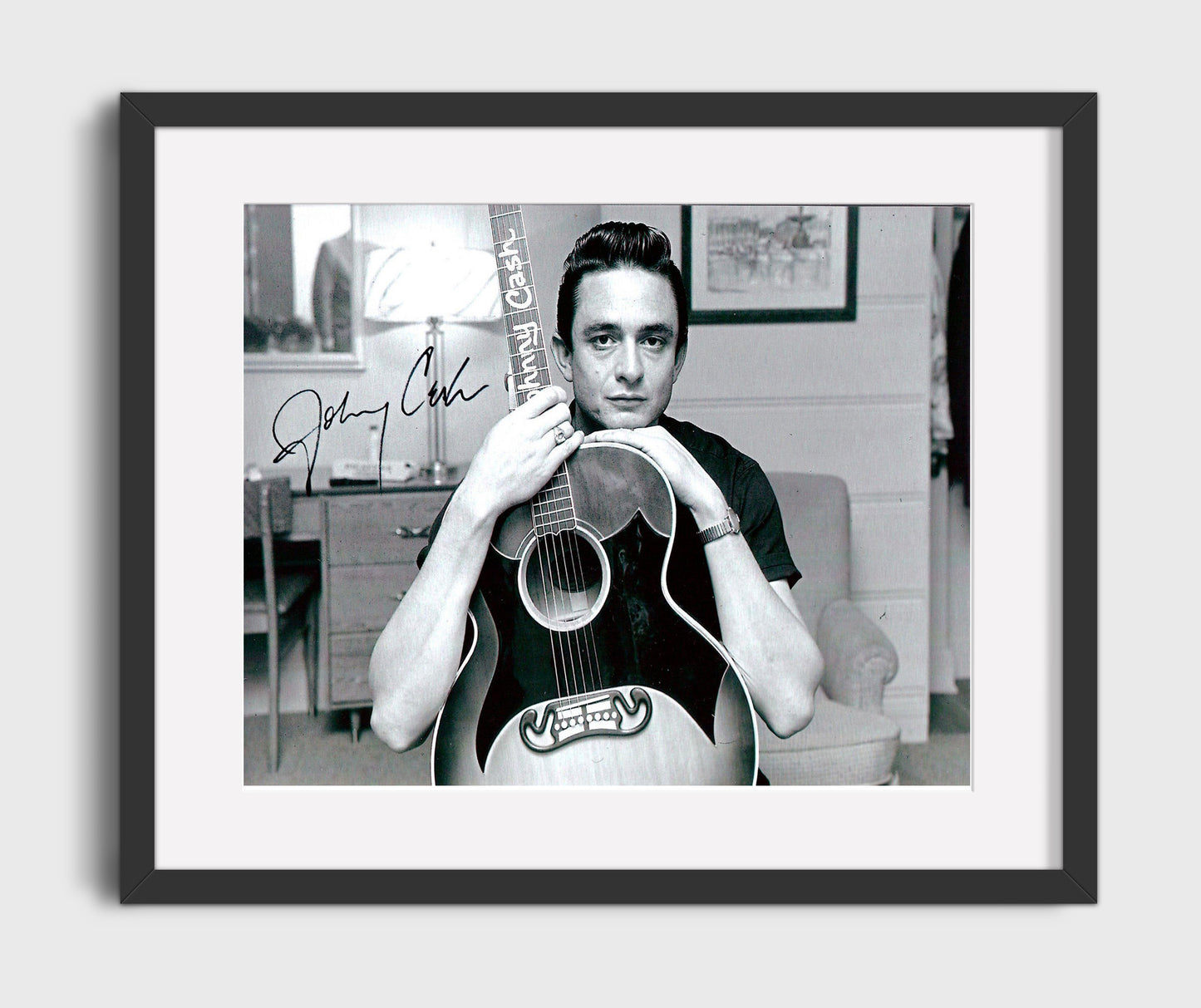 Johnny Cash - Man in Black Legacy - Vintage Music Wall Art - 16x20 Gallery Frame music decor