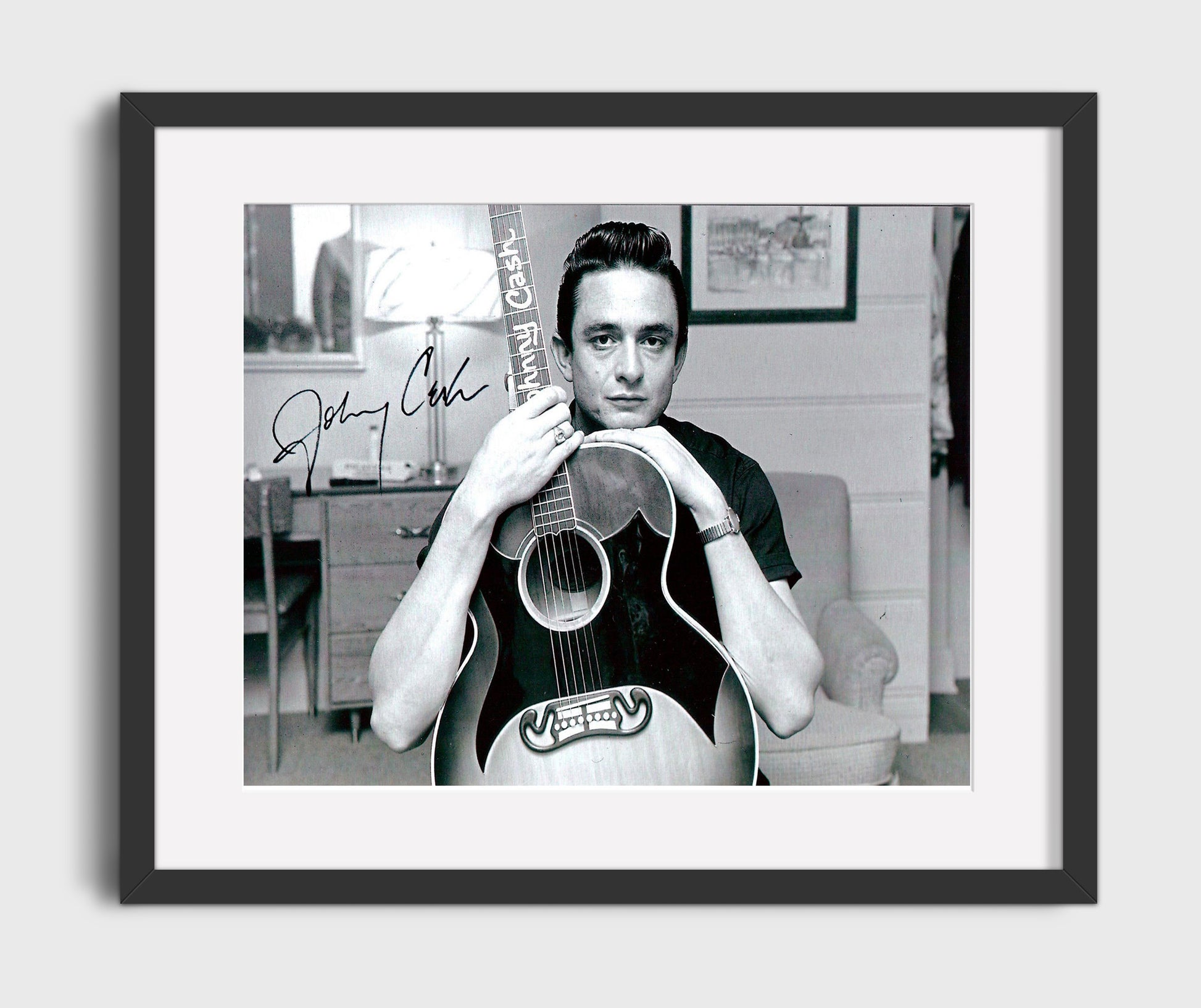 Johnny Cash - Man in Black Legacy - Vintage Music Wall Art - 16x20 Gallery Frame music decor