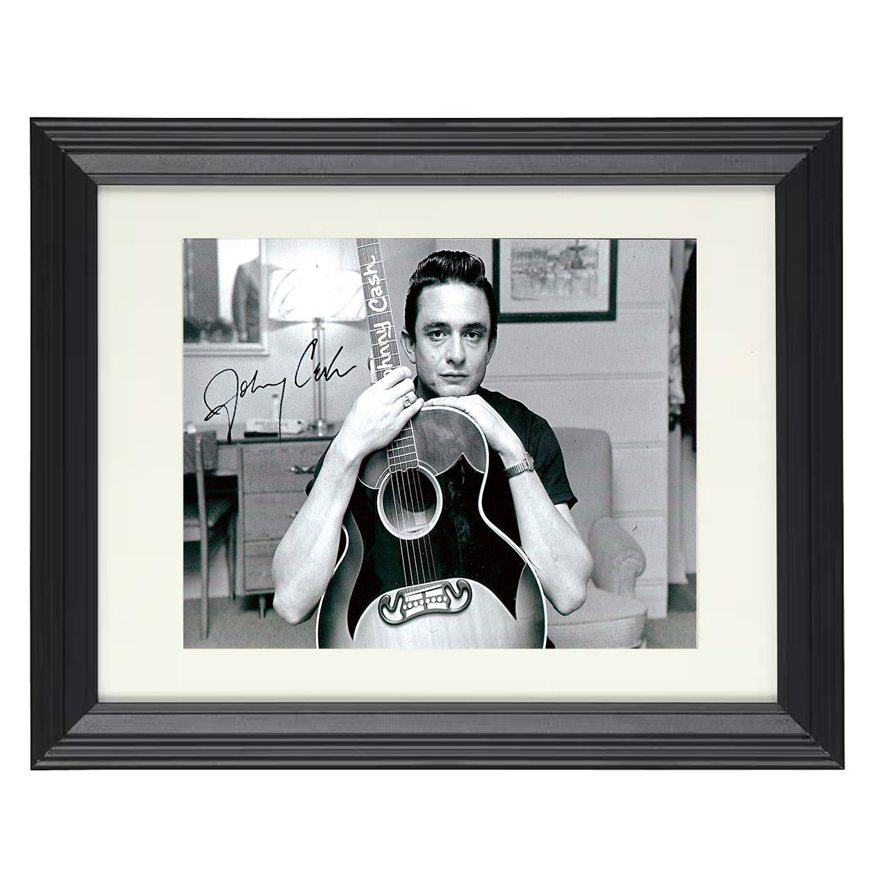 Johnny Cash – Country Legend Legacy – 8x10 black beveled framed music wall art