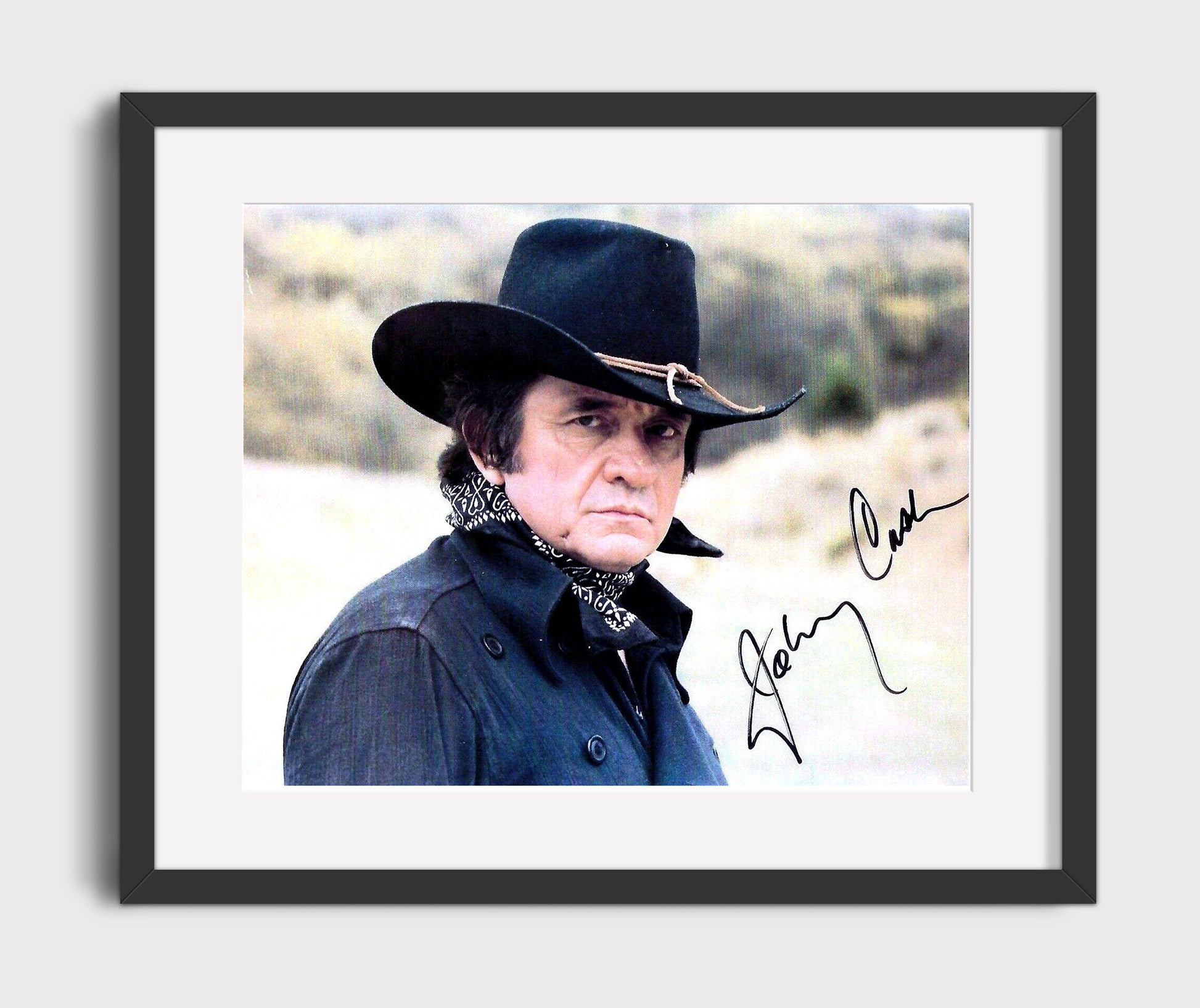 Johnny Cash - Outlaw Stare - Vintage Music Wall Art - 16x20 Gallery Frame music decor