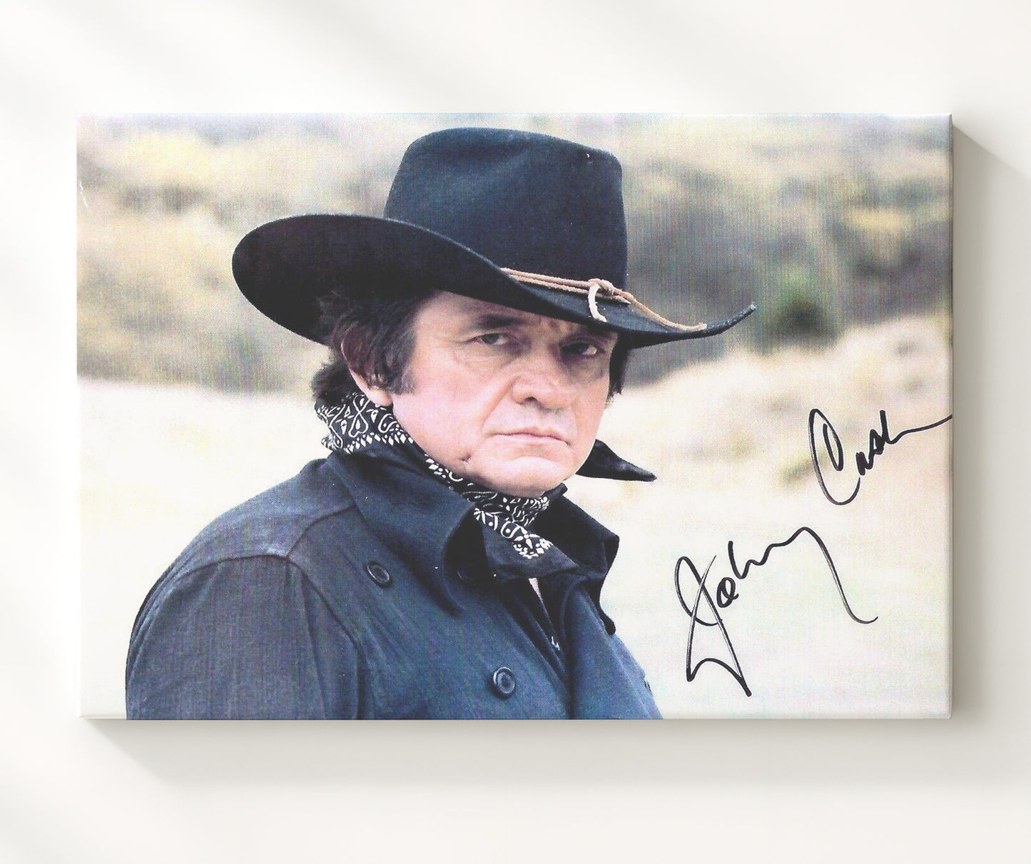 Johnny Cash - Outlaw Stare - Vintage Music Wall Art - 20x24 Canvas music decor