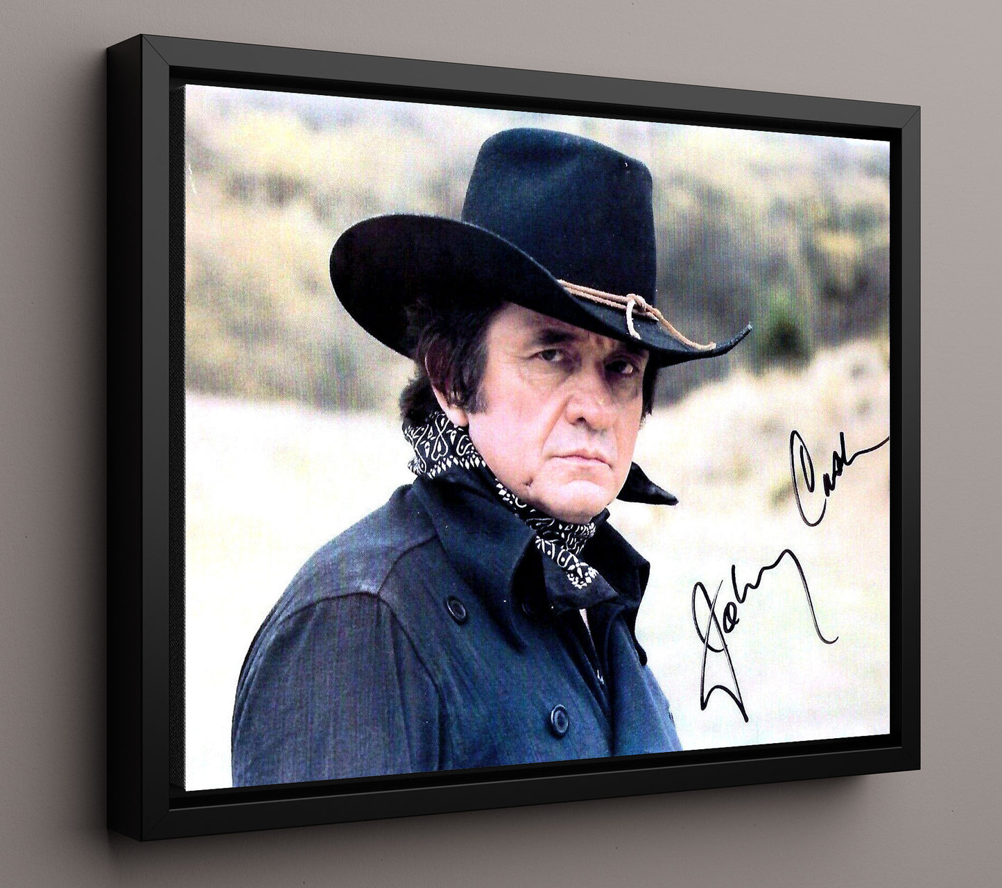 Johnny Cash - Outlaw Stare - Vintage Music Wall Art - 16x20 Framed Canvas music decor