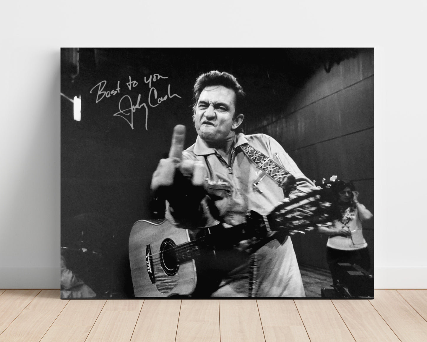 Johnny Cash - The Finger Heard Round the World - Vintage Music Wall Art - 16x20 Unframed Print music decor