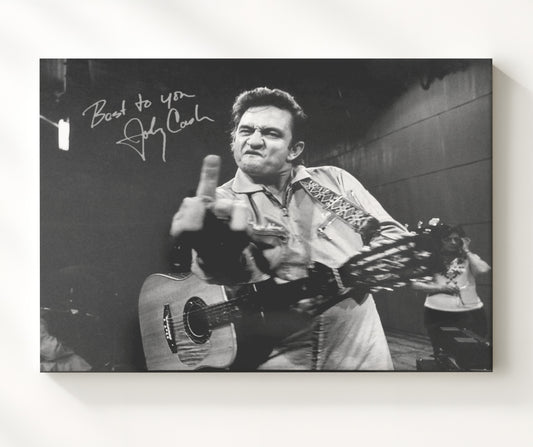 Johnny Cash - The Finger Heard Round the World 16x20 Gallery Frame vintage music wall art