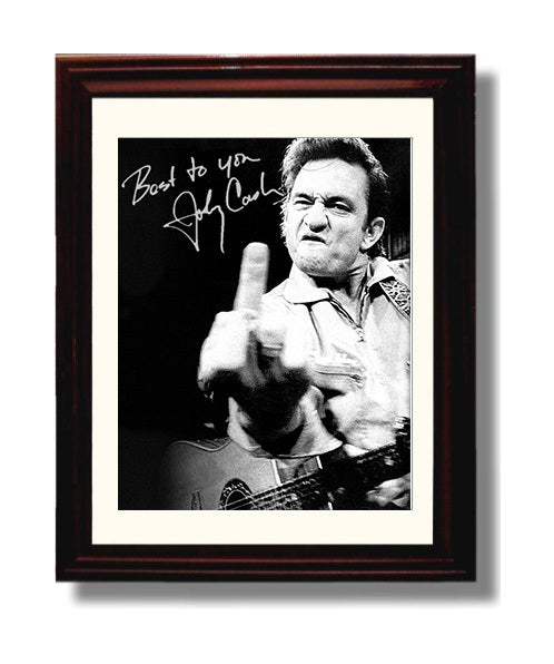 Johnny Cash - the Man in Black Salute Music Wall Art 8x10 Beveled Frame wall art print – Music decor