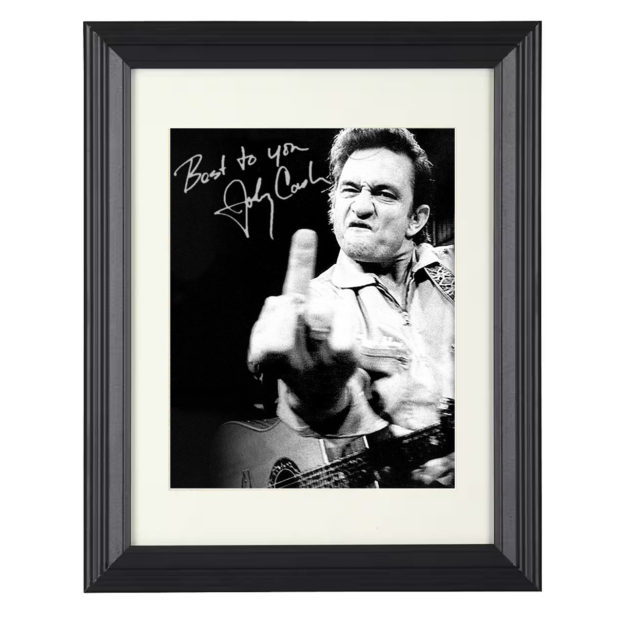 Johnny Cash – The Country Legend Salute Image – 8x10 black beveled framed music wall art
