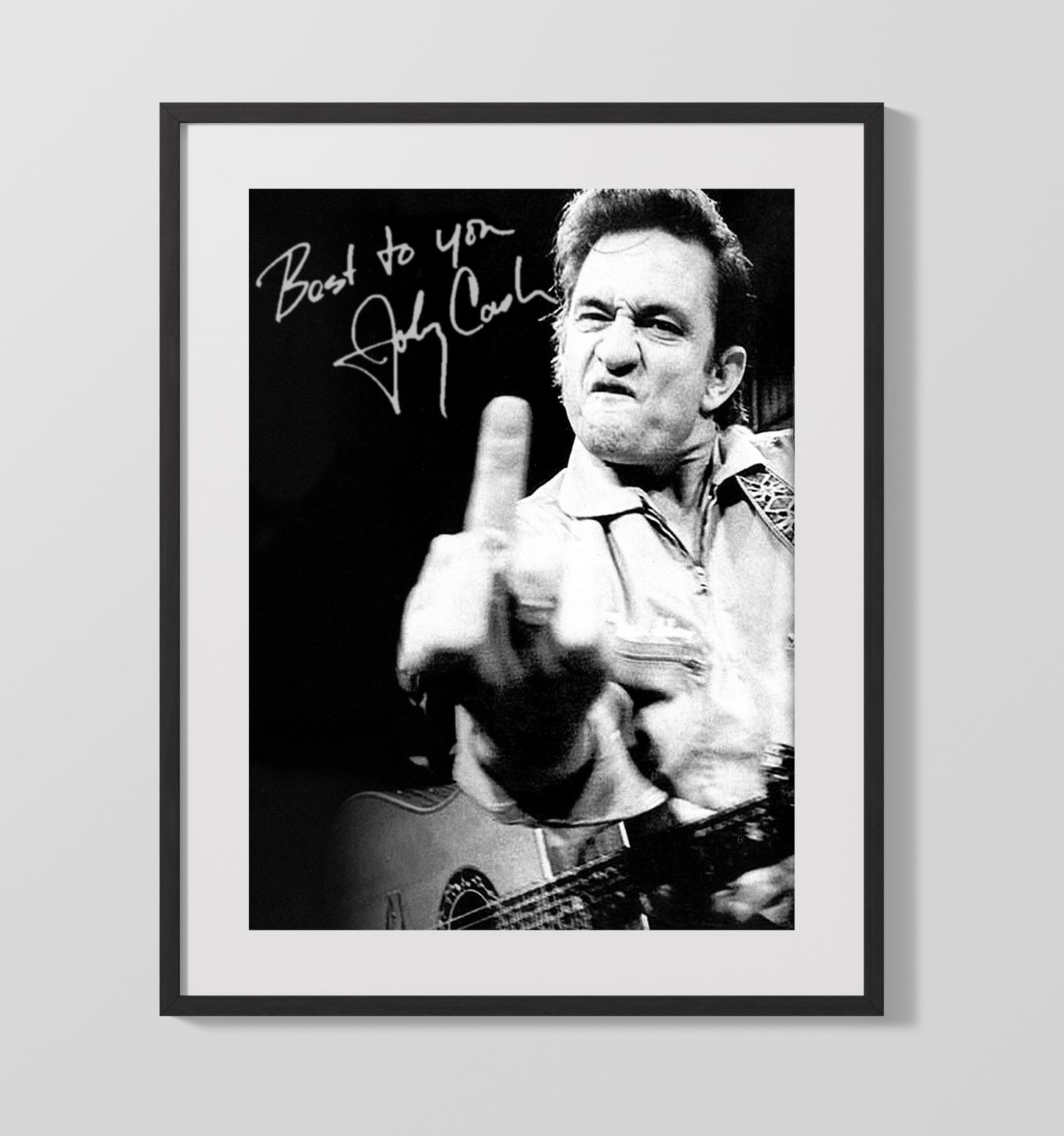 Johnny Cash - the Man in Black Salute Music Wall Art 16x20 Gallery Frame wall art print – Music decor