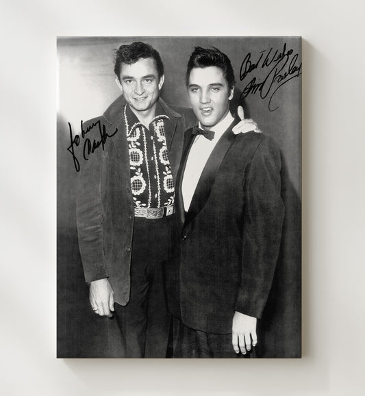 Johnny Cash and Elvis Presley - Legends United 16x20 Gallery Frame vintage music wall art