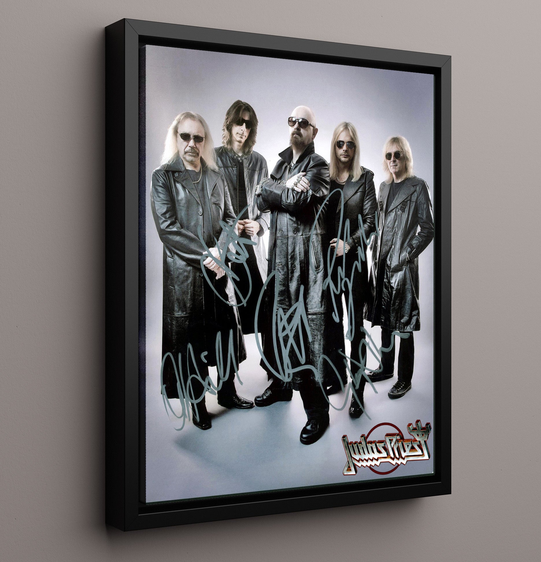 Judas Priest - Leather and Steel Music Wall Art 16x20 Framed Canvas wall art print – Music decor