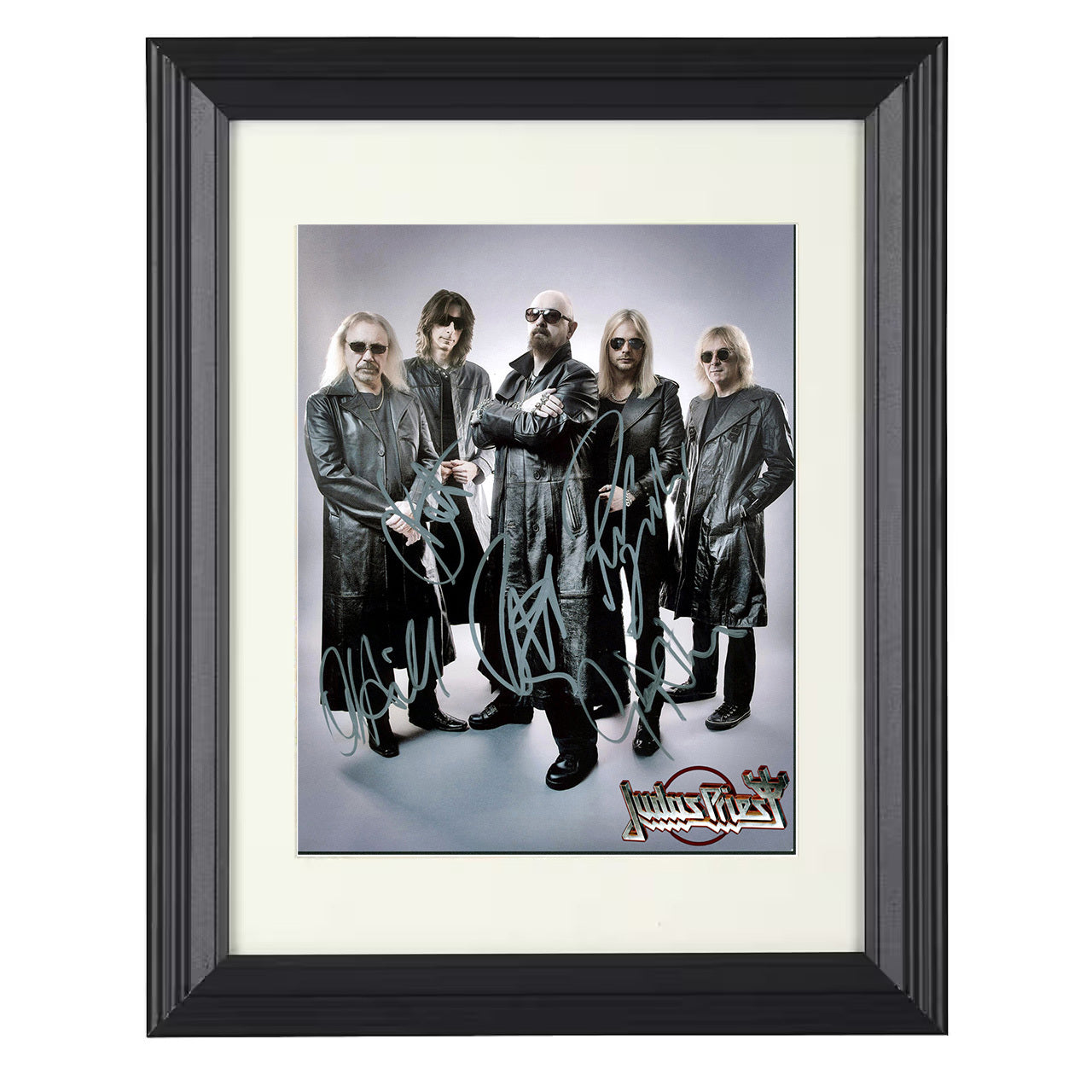 Judas Priest – Leather and Steel Image – 8x10 black beveled framed music wall art