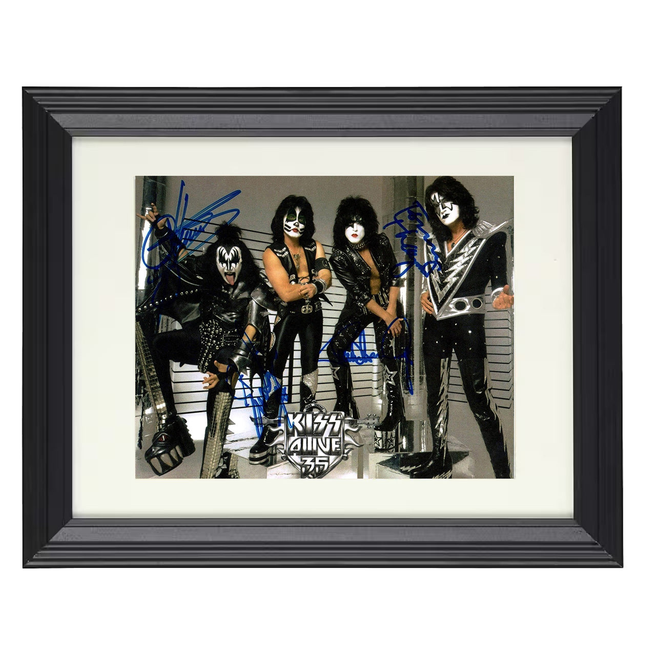 KISS – Face Paint Glam Rock Legends – 8x10 black beveled framed music wall art