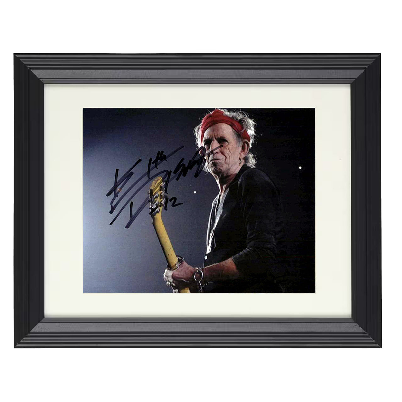 Keith Richards – Red Headband Stage Presence – 8x10 black beveled framed music wall art