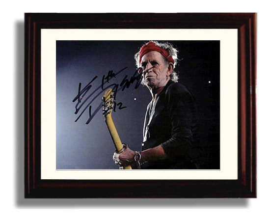 Keith Richards - Red Headband Stage Presence - Vintage Music Wall Art - 8x10 Beveled Frame music decor
